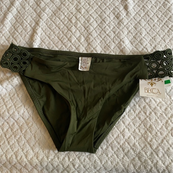 Becca Women’s Bikini Bottom, Size- Large. Color-Olive green, Size- L - Picture 1 of 7